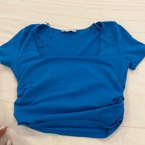 Super cute square neck zara top